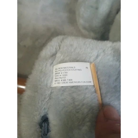 Vintage 1991 Great American Fun Corp Grey Plush Stick Hobby Horse Toy w/ Sounds - Picture 8 of 9